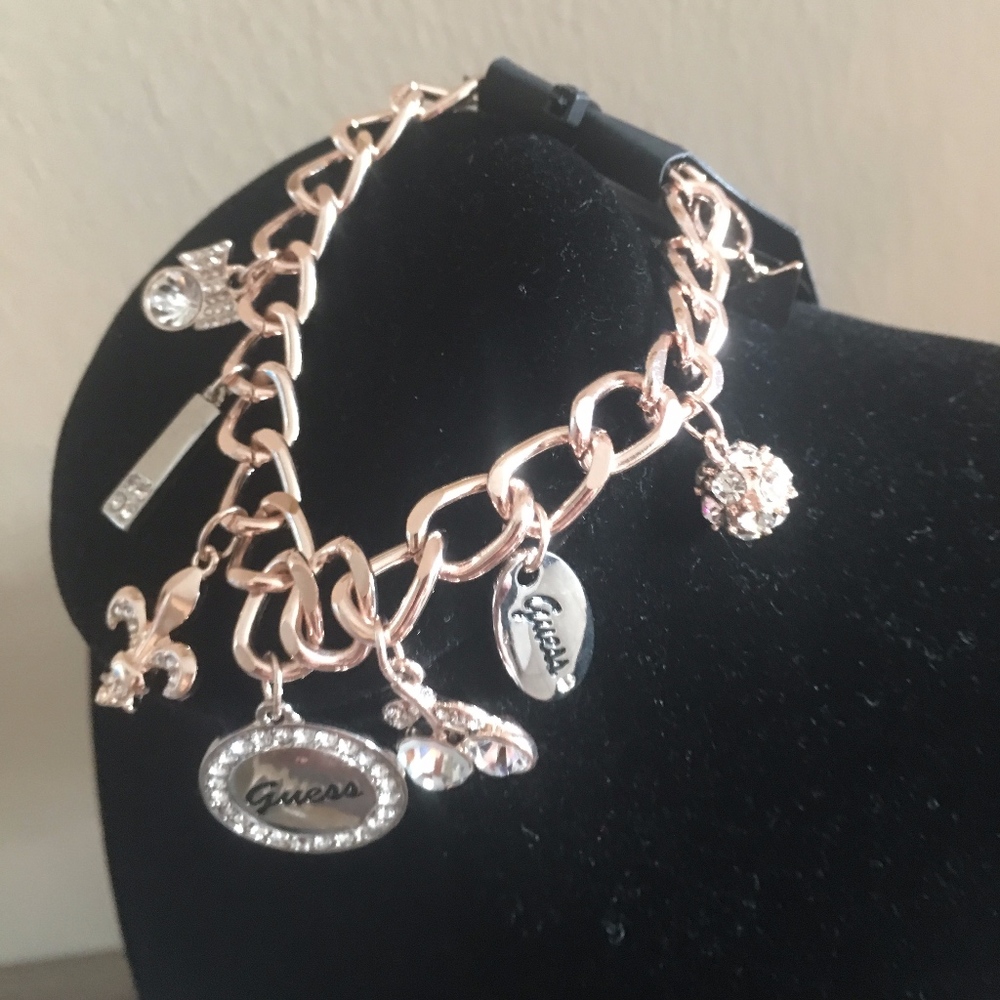 Guess Fleur De Lis Cherries Pave Ball, Bow Charm - Picture 1 of 4